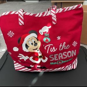 NWT Santa Mickey Canvas Tote